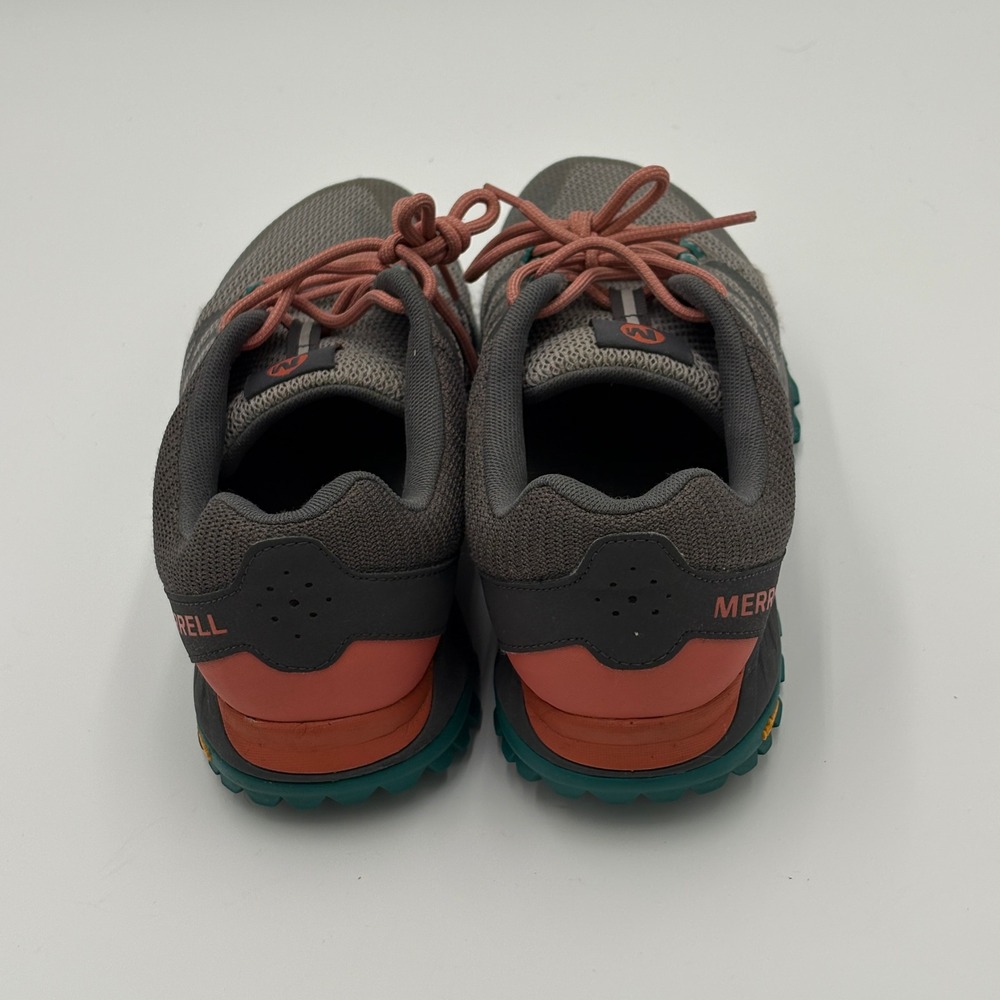 Merrell Womens Antora 2 Trail Running Shoes 9 Gray Teal Coral Hiking - Picture 3 of 6